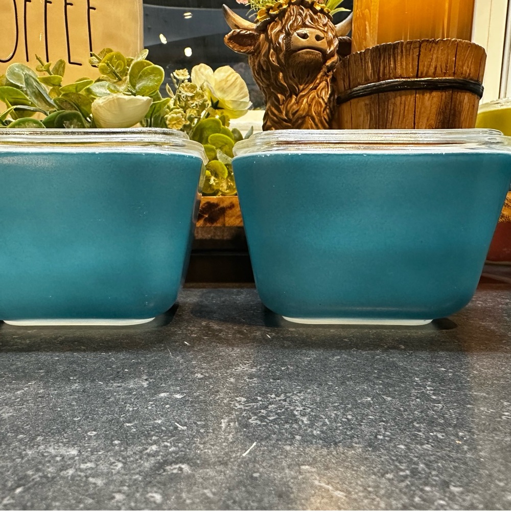 Pyrex Blue Glass Containers